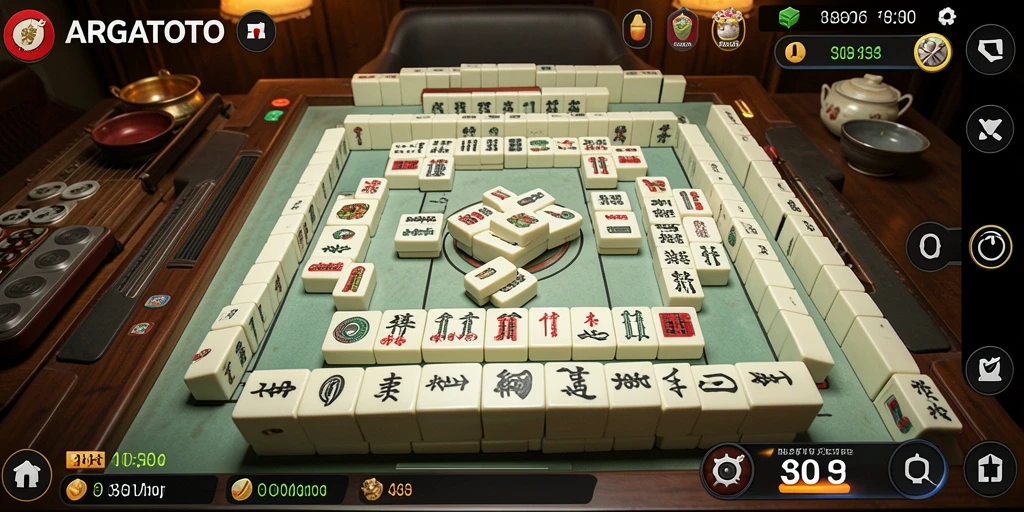 Tangkapan layar gameplay ARGATOTO menunjukkan keseruan permainan Mahjong.