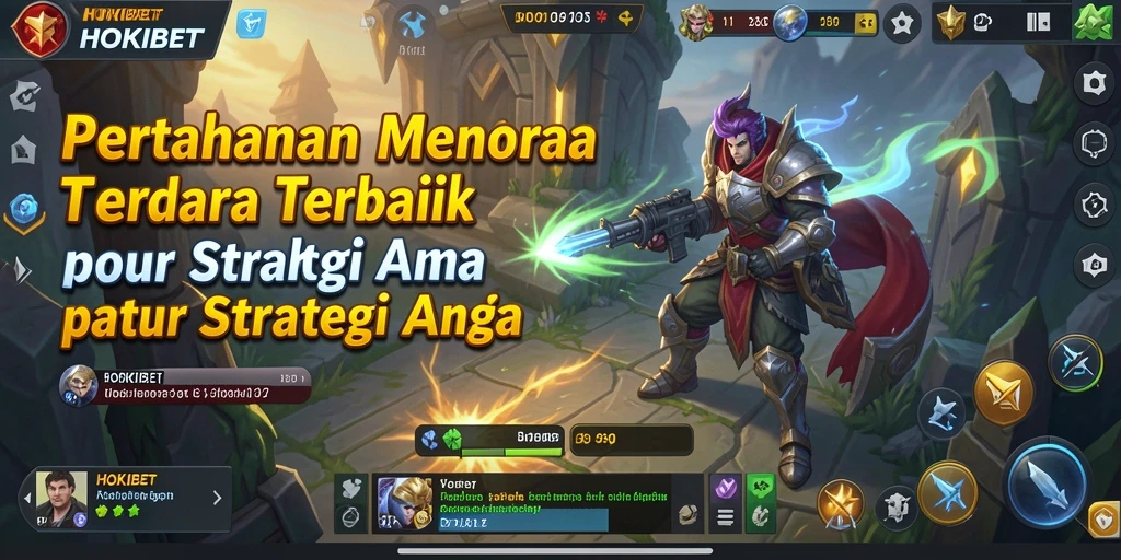 Tampilan gameplay menara taktis dalam HOKIBET yang menantang.