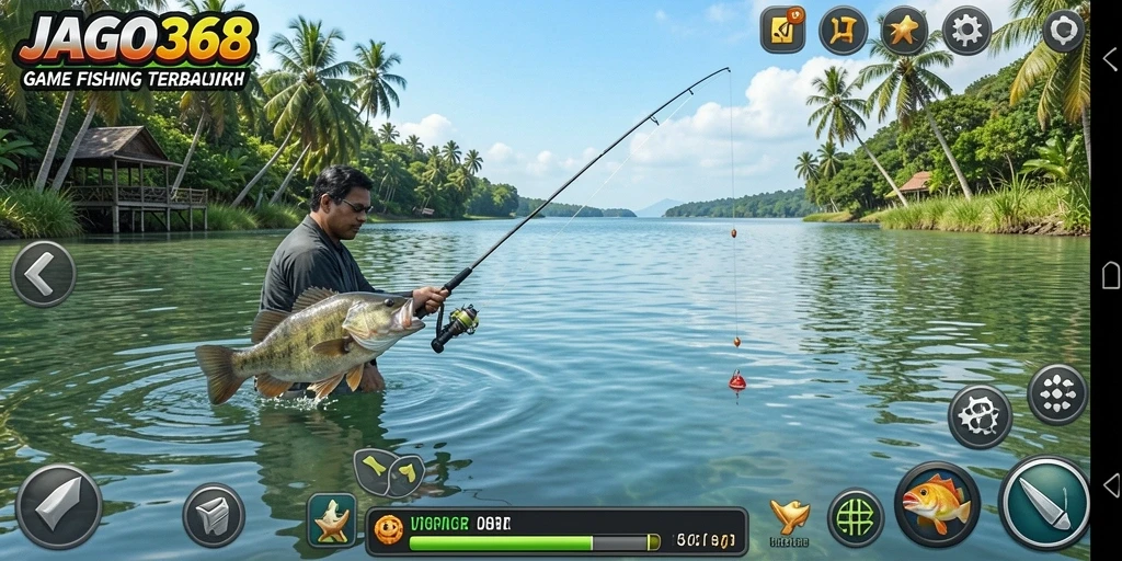 Screenshot utama JAGO368 menunjukkan aksi memancing yang mendebarkan.