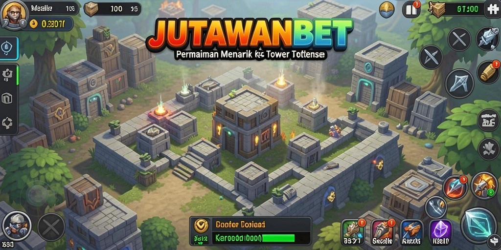 Tampilan gameplay menegangkan dari JUTAWANBET dalam kategori Tower Defense.