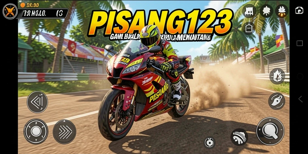 Tampilan gameplay <strong>PISANG123</strong> yang memukau saat balap motor.