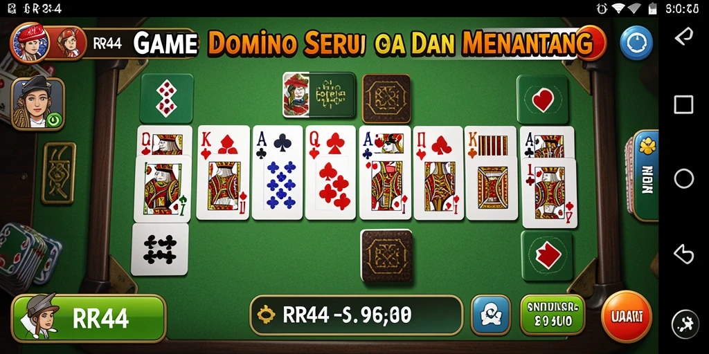 Screenshot gameplay RR44 yang menampilkan permainan Domino yang seru.
