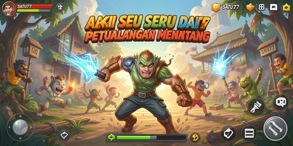 Tampilan menarik dari gameplay aksi di SATU77.