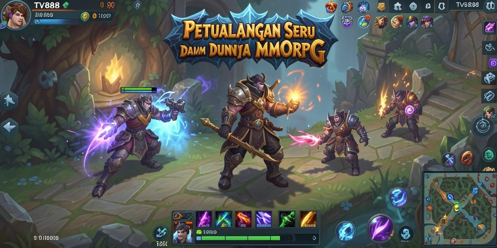 Tampilan gameplay TV888 yang memukau dengan suasana MMORPG.