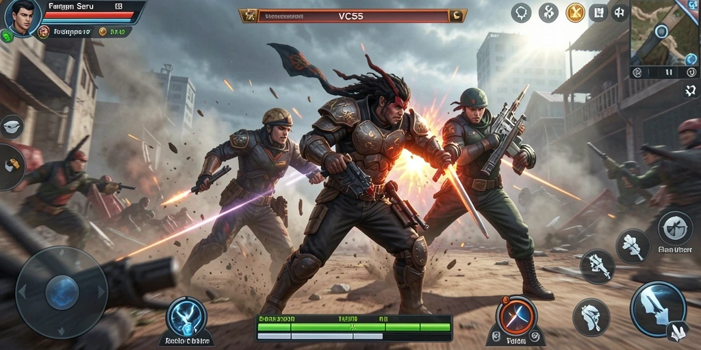 Tampilan pertarungan seru dalam game VC55.
