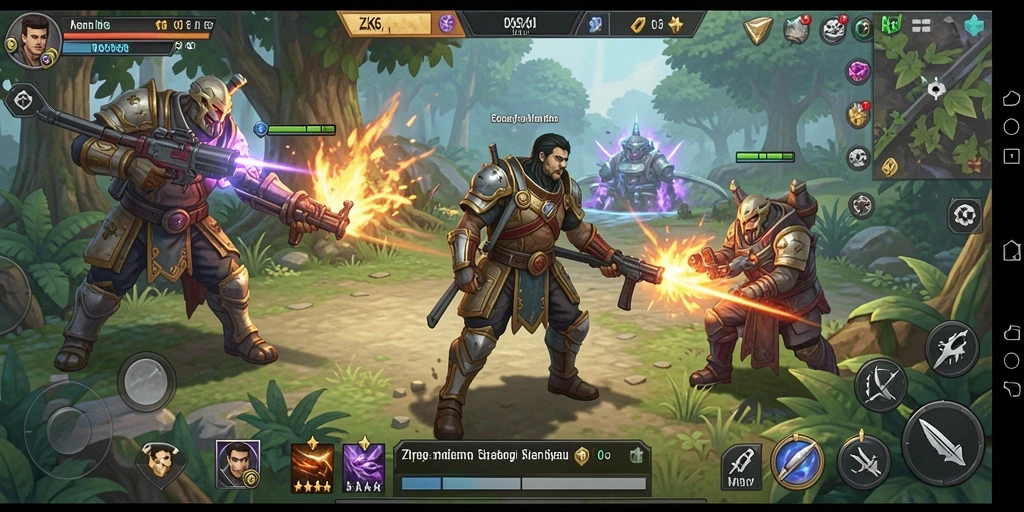Tangkapan layar gameplay ZK6 menampilkan pertempuran strategis yang seru.